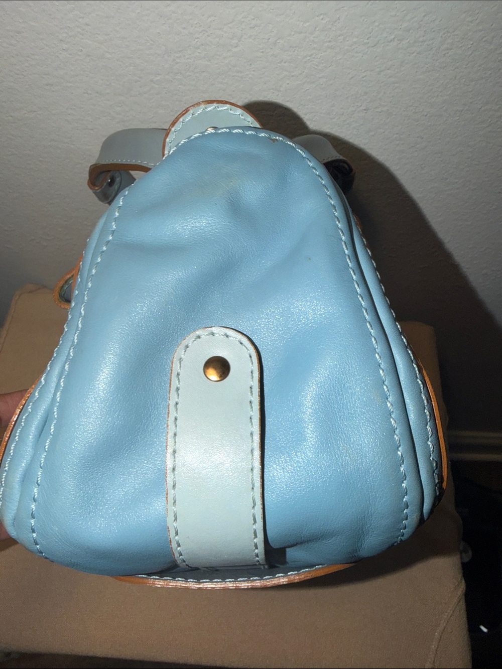 Chloé Blue Leather Boston Tote Bag - Picture 5 of 13